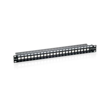 Patch panel equip vacio cat.6 24 puertos keystone 1u