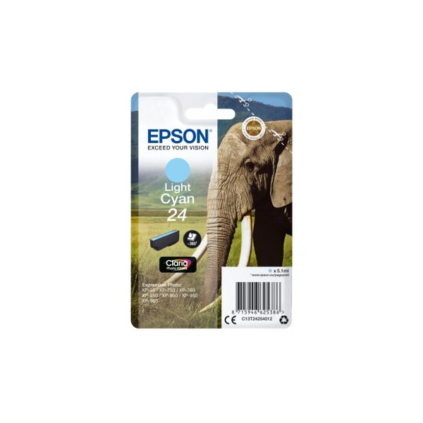 Cartucho tinta epson c13t24254012 cian claro elefante