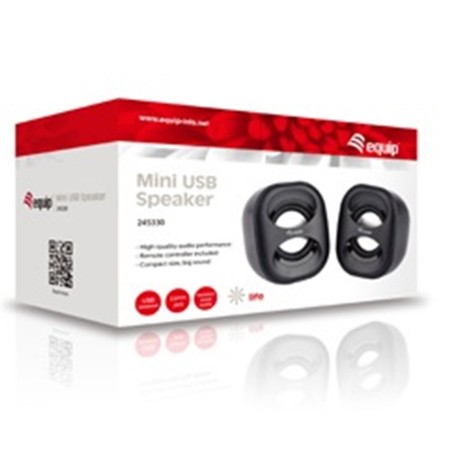Altavoces 2.0 equip life mini 6w rms color negro jack 3.5 pulgadas alimetancion usb