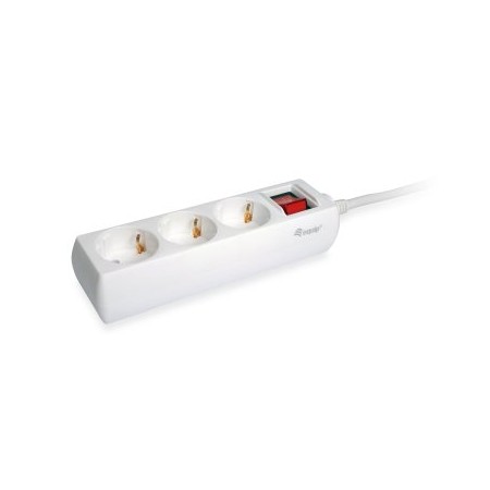 Regleta equip con 3 tomas cable de red de 1.5 metros y boton de apagado encendido
