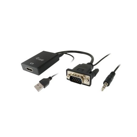 Adaptador equip vga macho a hdmi hembra con audio jack 3.5 pulgadas 119038