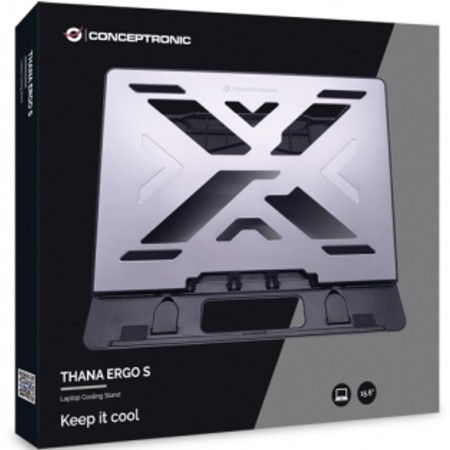 Soporte - base de refrigeracion conceptronic para portatiles hasta 15.6 pulgadas aluminio gris