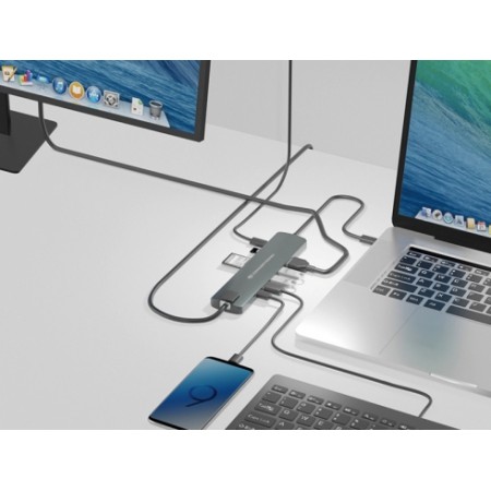 Adaptador conceptronic usb tipo c 9 en 1 hdmi - usb - c - pd - usb 3.0 - sd - micro sd - rj45