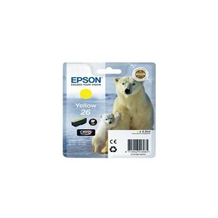 Cartucho tinta epson t261440 amarillo xp - 600 - 605 - 700 - 800 -  oso polar