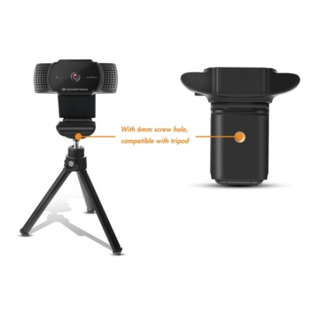 Webcam 2k conceptronic amdis02b 5mp - usb - 3.6mm - 30 fps - angulo vision 72º - enfoque automatico - microfono integrado