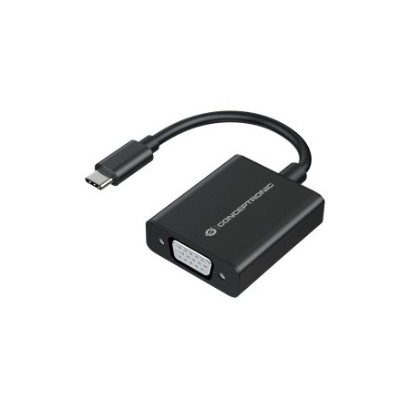 Adaptador usb tipo c a vga conceptronic 10.8cm - macho - hembra - negro