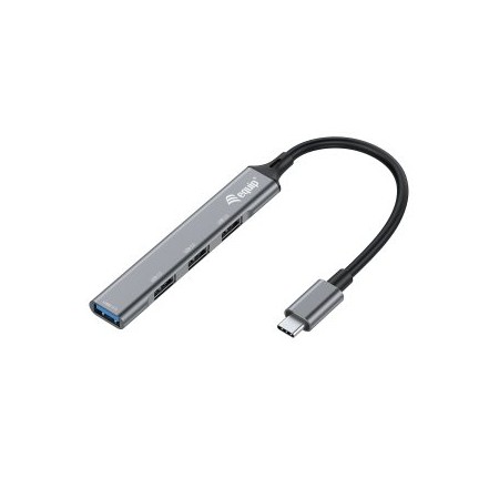 Hub usb tipo c equip life 1 x usb tipo c - 3 x usb 2.0 - aluminio