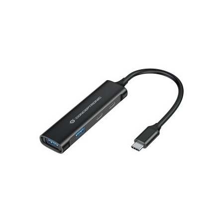 Hub usb tipo c conceptronic hubbies12b 4 puertos usb 3.2 2 puertos usb tipo c