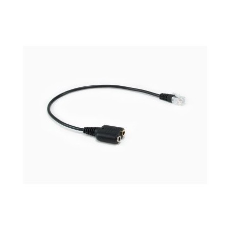 Cable rj9 a 2 x jack 3.5mm equip macho - hembra 0.25m