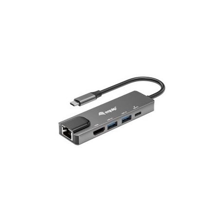 Docking station equip usb tipo c 5 en 1 hdmi rj45 usb 3.2 100w pd