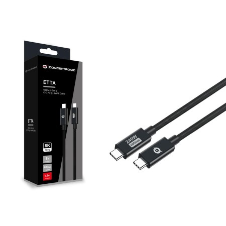 Cable usb - c conceptronic macho - macho 1.2m pd 3.1 240w 48v 5a 480mbps e - mark