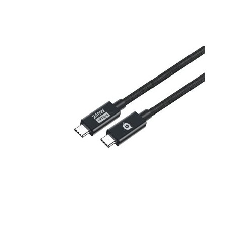 Cable usb - c conceptronic macho - macho 2m usb 4.0 gen 3 240w 48v 5a 40gbps e - mark