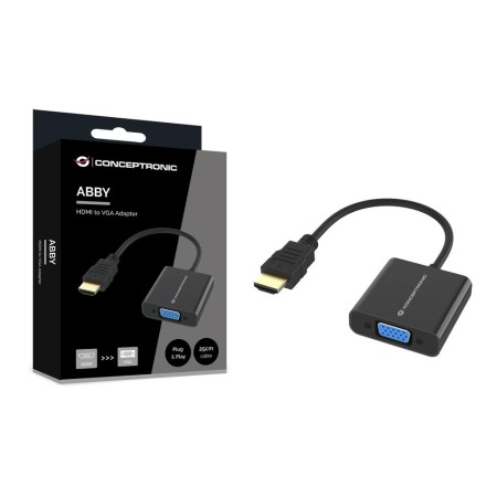 Adaptador hdmi a vga conceptronic 0.25m - macho - hembra - negro