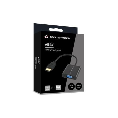 Adaptador hdmi a vga conceptronic 0.25m - macho - hembra - negro