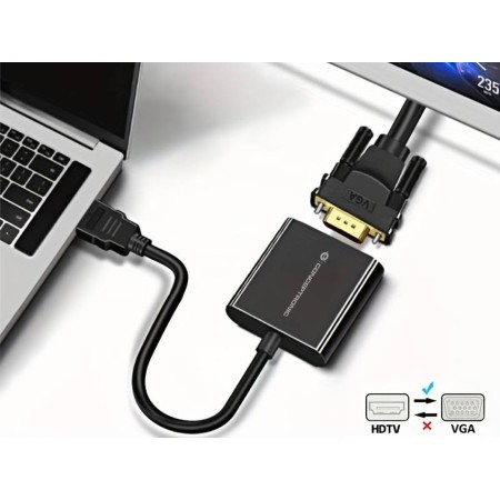 Adaptador hdmi a vga conceptronic 0.25m - macho - hembra - negro