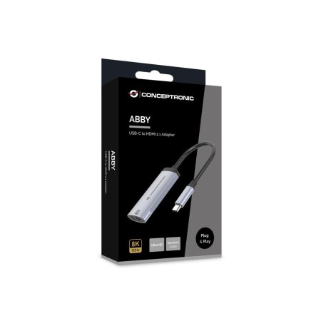 Adaptador usb tipo c a hdmi 8k conceptronic 8k 15cm - macho - hembra