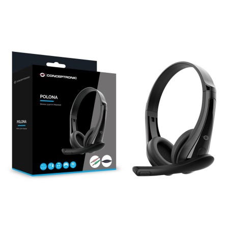 Auriculares conceptronic polona06b3t jack 3.5mm 1.8m negro