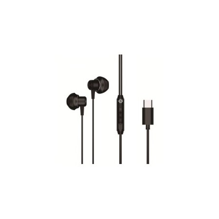 Auricular intrauditivo usb - c conceptronic brendan04b microfono controles 1.2m color negro