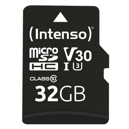 Tarjeta memoria micro sd intenso 32gb profesional v30 + adaptador sd