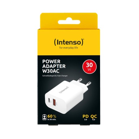 Intenso | Cargador pared W30AC|1xUSB-A 1xUSB-C