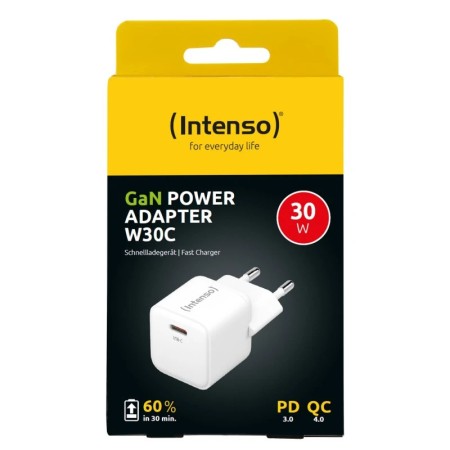 Intenso | Cargador pared GaN W30C USB-C|blanco
