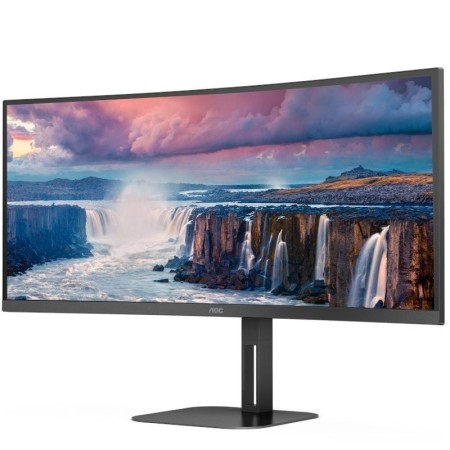 Monitor Profesional Ultrapanorámico Curvo AOC CU34V5C/BK 34″/ WQHD/ Multimedia/ Negro