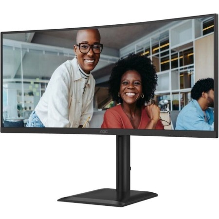 Monitor Profesional Ultrapanorámico Curvo AOC CU34E4CV 34″/ WQHD/ Multimedia/ Regulable en altura/ Negro