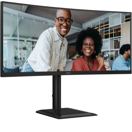 Monitor Profesional Ultrapanorámico Curvo AOC CU34E4CV 34″/ WQHD/ Multimedia/ Regulable en altura/ Negro