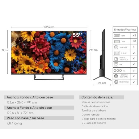 Televisor Metz QLED+ 55MQF7500Z 55″/ Ultra HD 4K/ Smart TV/ WiFi
