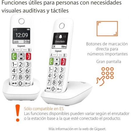 Teléfono Inalámbrico Gigaset E290/ Pack DUO/ Blanco