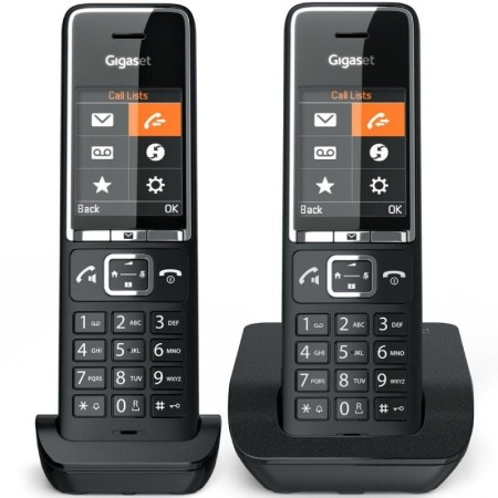 Teléfono Inalámbrico Gigaset Comfort 550/ Pack DUO/ Negro