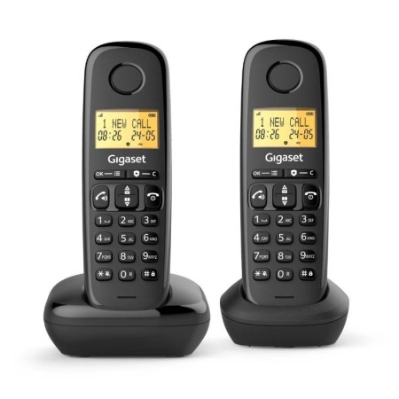 Teléfono Inalámbrico Gigaset Basic 100/ Pack DUO/ Negro