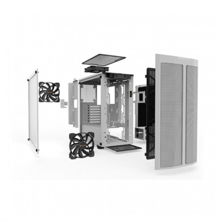 Caja ordenador gaming atx be quiet! pure base 500dx white tira led argb frontal - cristal templado - 3x ventilador 140