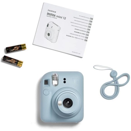 Camara fujifilm mini instax 12 flash - autoexposicion - azul pastel