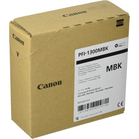 Cartucho canon pfi - 1300 mbk negro mate pro2000 - pro4000 - pro4000s - pro6000 - pro6000s