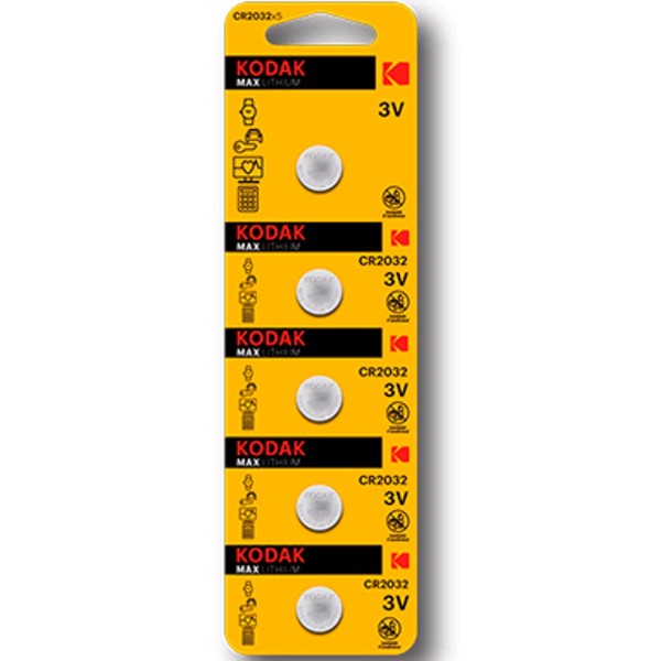 Blister pilas kodak max boton litio ultra 2032 blister blister carton perforado -  5 pilas