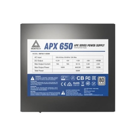 FUENTE DE ALIMENTACION ATX 650W MONTECH BLACK APX650