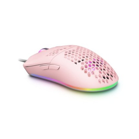 Mouse raton mars gaming mmax optico usb 7 botones 12400ppp rosa