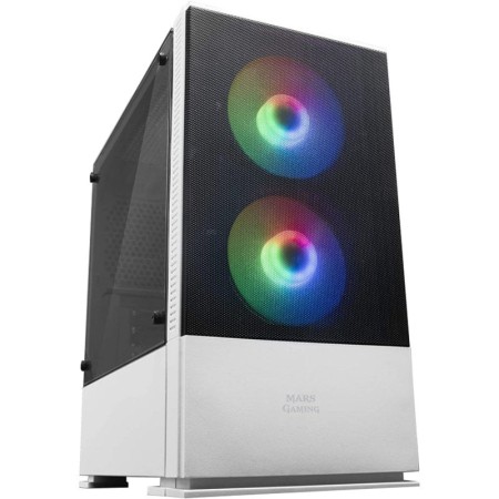 Caja ordenador mars gaming mcz premium micro atx 1 x usb 3.0 2 x usb 2.0 2 x 120mm frgb blanco