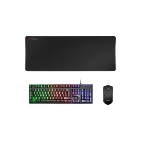 Pack Gaming Mars Gaming MCPX/ Teclado H-MECH + Ratón Óptico + Alfombrilla/ Negro