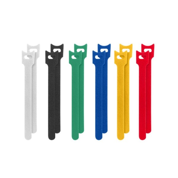 Tiras de velcro lanberg pack 12 uds 12mmx15cm multicolor
