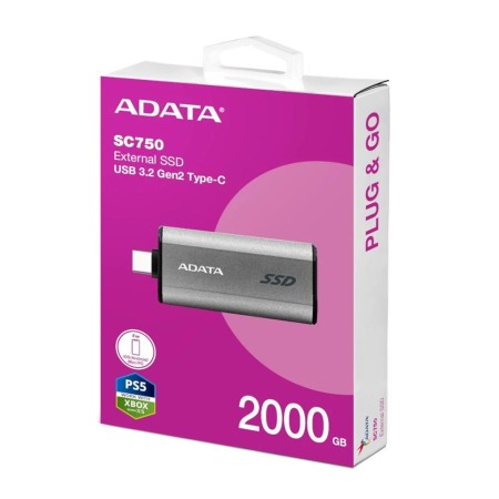 ADATA SC750 SSD Externo 2TB USB 3.2 Gen2 Grey