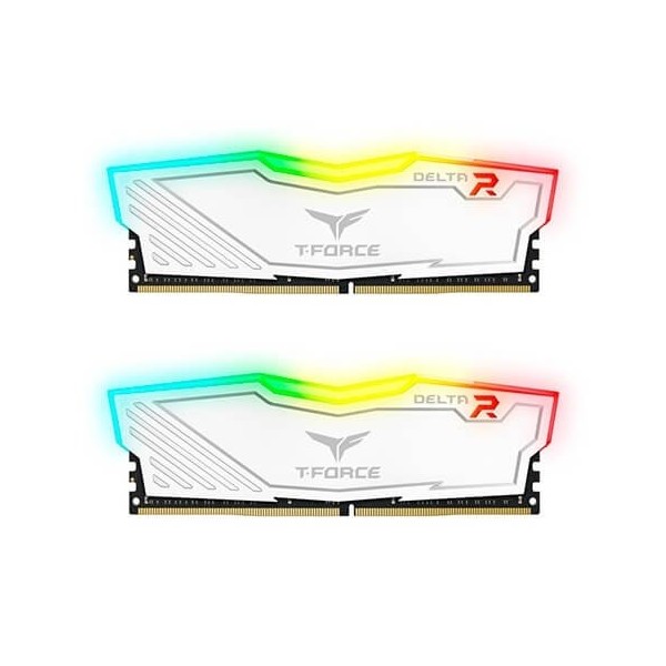 Memoria ram  ddr4 16gb 2x8gb 3200mhz teamgroup delta blanco -  t - force rgb - cl 16 - 1.35v tf4d416g3200hc16fdc01