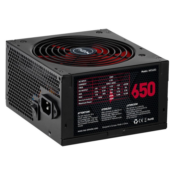 Fuente alimentacion nox nx650 gaming atx 650w negro
