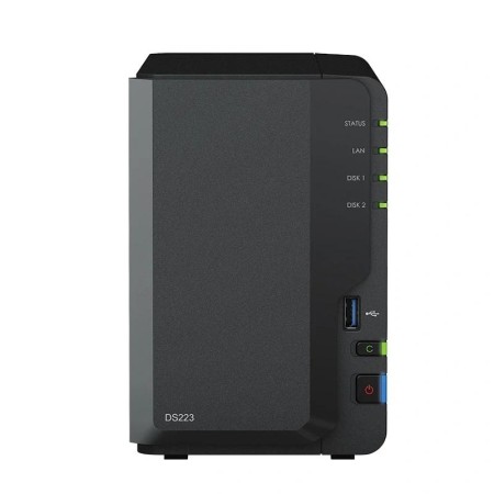 NAS Synology Diskstation DS223/ 2 Bahías 3.5″- 2.5″/ 2GB DDR4/ Formato Torre