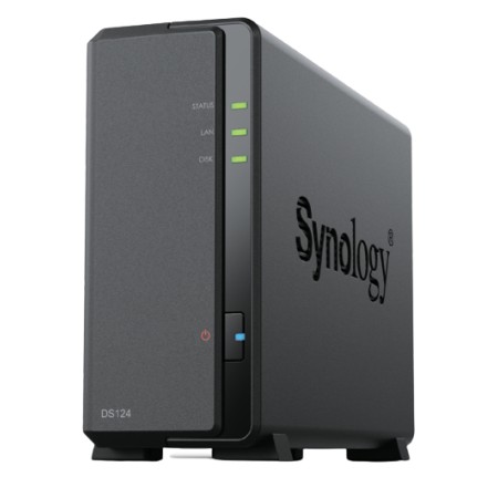 NAS Synology Diskstation DS124/ 1 Bahía 3.5″- 2.5″/ 1GB DDR4/ Formato Torre