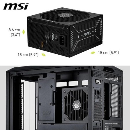 Fuente alimentacion msi mag a1000gls pcie5 gaming atx 1000w