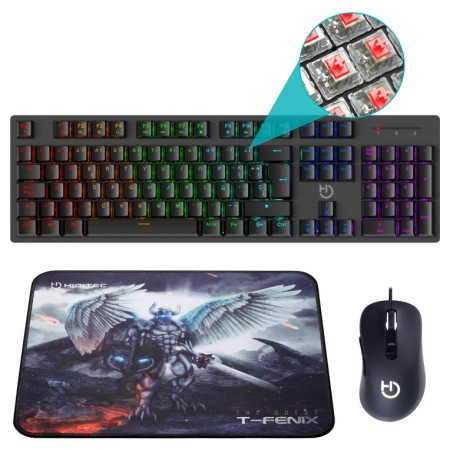 Pack hiditec teclado gaming gk400궫 blitz  alfombrilla t - fenix m