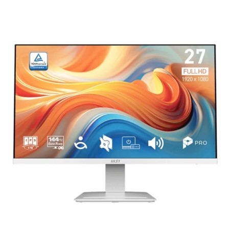 Monitor led 27 pulgadas msi mp273w e14a ips - fhd - dp - hdmi - d - sub - 144hz - 1ms - vesa 100x100 blanco