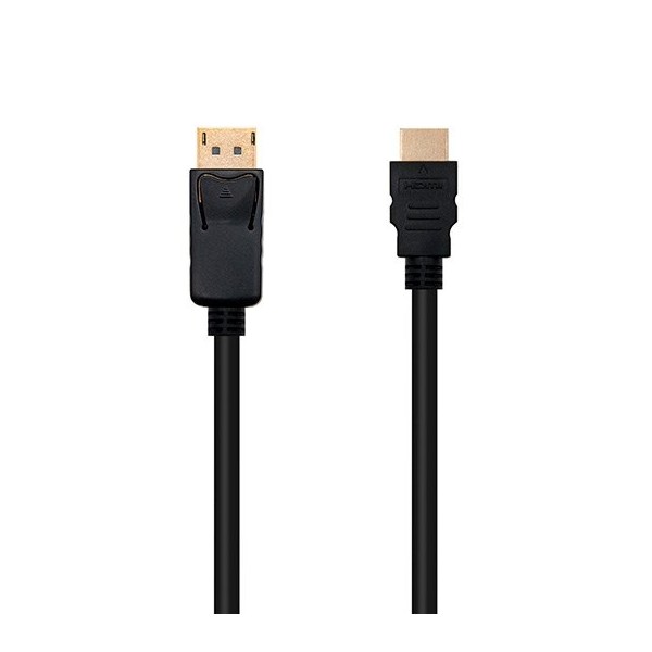 Cable displayport - m a hdmi - m 3m nanocable negro 4kx2k -  3m -  conectores oro